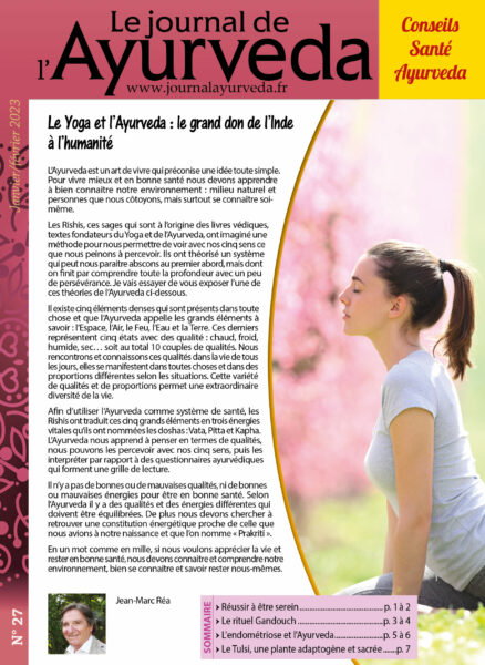 Couverture Journal Ayurveda 27