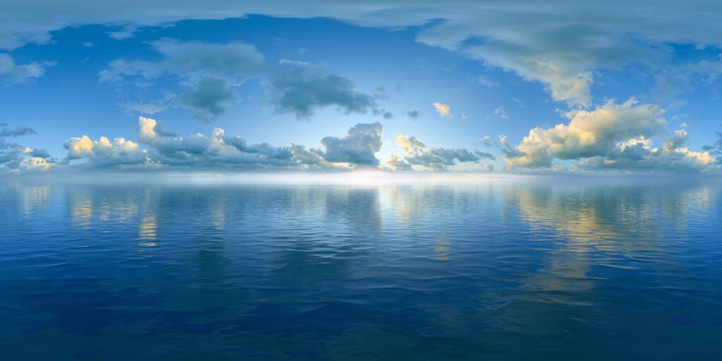 Photo d'un paysage d'un ciel bleu et de l'eau