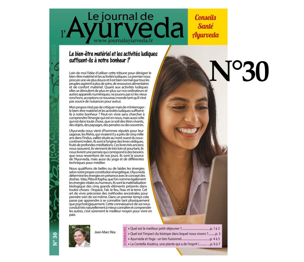 Visuel du journalde l'ayurveda numéro 31.