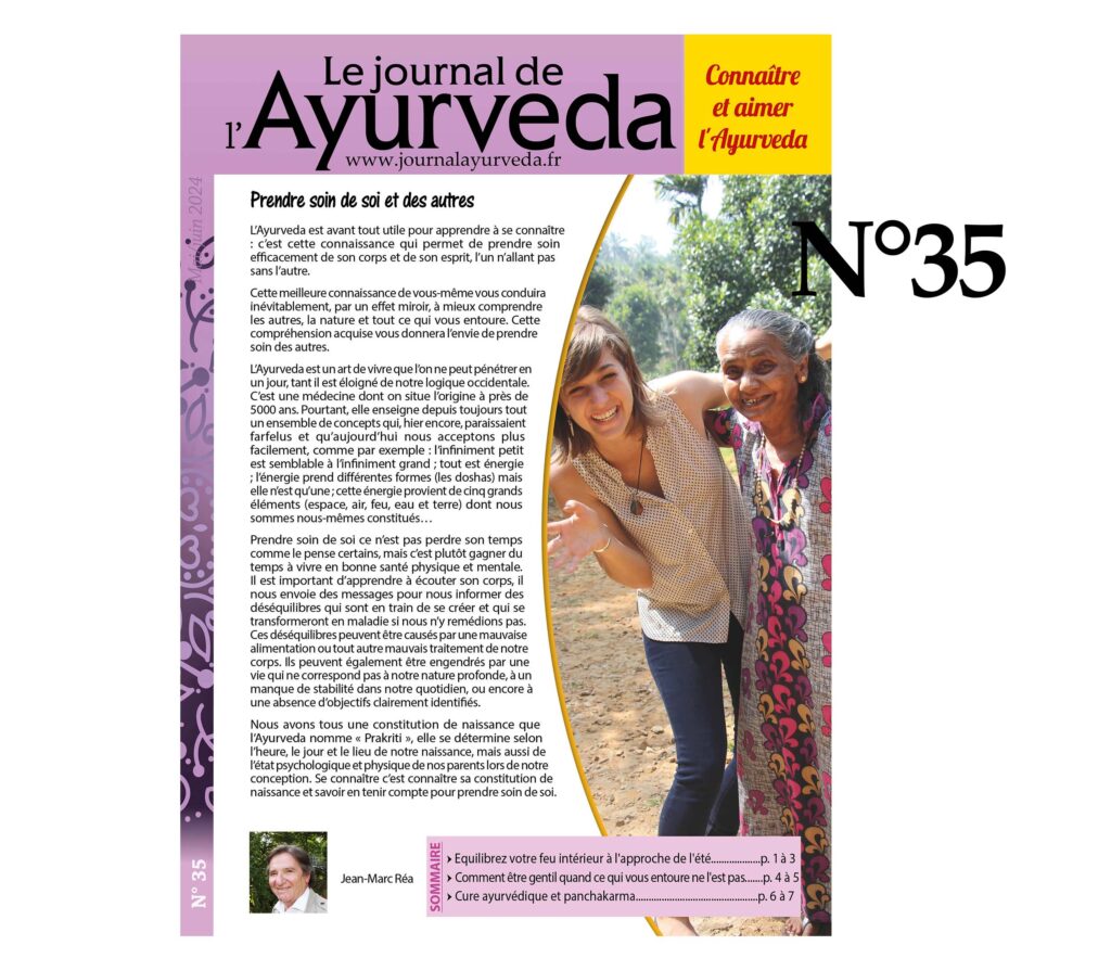 Visuel de la couverture numéro 35 du Journal de l'Ayurveda