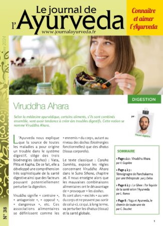 Couverture de la nouvelle édition n°38 du Journal de l'Ayurveda