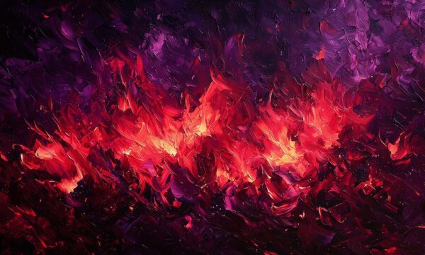 Photo abstraite représentant des flammes de couleur rouge et violette